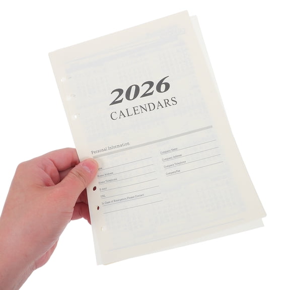 HONMEET English 2026 Monthly Planner Refills Paper Inserts 6-Hole Loose Leaf Smooth Writing Planner Pages