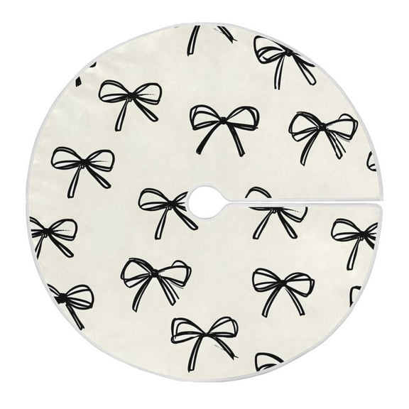 Ryvnso Christmas Tree Skirt Bows Beige Xmas Tree Skirts Ornament Home Decorations 35.4"