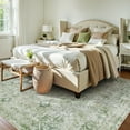 thumbnail image 2 of Lahome Decor 8'x10' Washable Area Rug,8x10ft Boho Tribe Rugs for Living Room With Non-Slip Backing, Stain Resistant Non-Shed Carpet for Bedroom, Dining Room, Dorm, Office,Farmhouse- Green, 2 of 7
