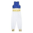 thumbnail image 4 of Alvivi Kids Boys Halloween Arabian Prince Cosplay Costume Vest Waistcoat with Loose Pants Set Royal Blue 14, 4 of 8