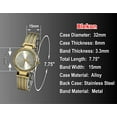 thumbnail image 2 of Blekon Collections Japanese Quartz Women's 32mm Case Rhinestone Bezel Wired Cable Strap Link Bracelet Watch, 2 of 4