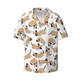 thumbnail image 2 of Lsque Dachshund Dog Puppy print Men's Cuban Collar Short Sleeve Shirt Summer Beachwear Casual Button Down Fashionable Vacation Leisure Shirt-3X-Large, 2 of 7