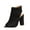 Black, variant on Casual Suede High Heels Booties for Women Side Zip Peep Toe Ankle Boots Fall Ankle Booties