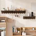 thumbnail image 4 of 6 Hook Wall Mounted Rack - Solid Wood Entryway Organizer for Coats, Hats, Towels, Keys - Rust Free, 40cm, 4 of 5