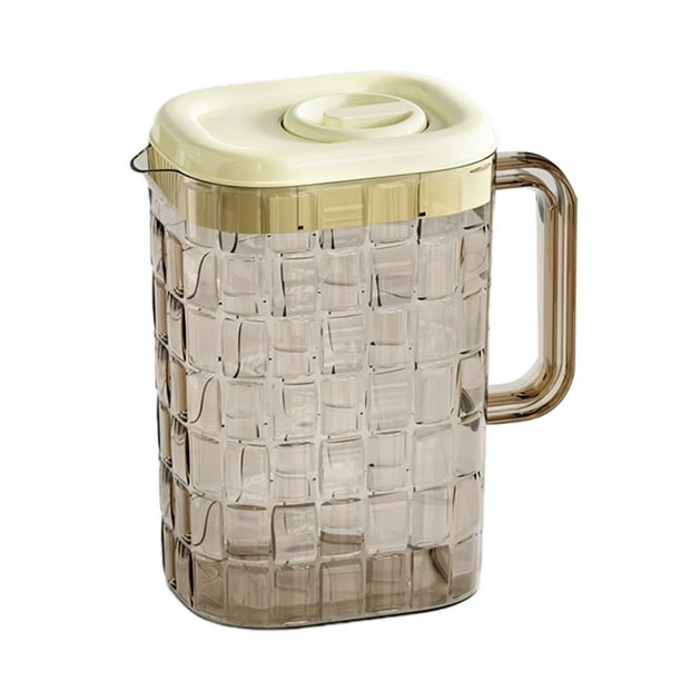 Tazas de Plástico con Tapas Taza de Bebida de Plástico, Botella Transparente, Botella Fría de Hielo de Agua con Tapa Y Mango, Barra de Costillas, sin Taza, sin Taza Botella de Agua Grande de 2000Ml