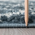 thumbnail image 4 of Contemporary Area Rug Shag Thick (7'10'' Round) Trellis Medium Blue, White Indoor Round Easy to Clean, 4 of 5