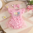 thumbnail image 2 of Newborn Baby Girl Romper Farm Outfit Animals Embroidery Smocked Onesie Ruffle Plaid Bodysuit Country Summer Clothes 6-12 Months 12-24 Months 2t 3t 4t 5t 6t 7t 8t 9t Children 6-9 Months, 2 of 5