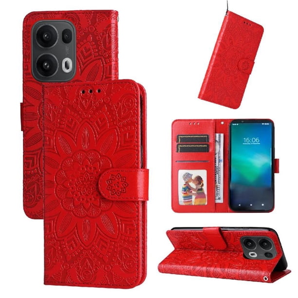 Funda tipo cartera GANGXUN para OPPO Reno 14 Pro 5G , diseño girasol, cuero PU, soporte, cierre magnético, tarjetero