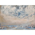 thumbnail image 2 of Joseph Pennell 18x14 Black Ornate Wood Framed Double Matted Museum Art Print Titled - Busy Bay (1880-1924), 2 of 5