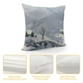 thumbnail image 4 of Orinice Snowy Village Graphic Decorative Pillow Cover for Home Couch Bed Sofa, Durable Cotton Linen Fabric, Winter Style, 1PC 22x22in, 4 of 5