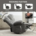 thumbnail image 5 of JONPONY Massage Rocker Recliner Chair with Vibration Massage and Heat Ergonomic Lounge Chair for Living Room with Rocking Function and Side Pocket, 2 Cup Holders, USB Charge Port,Gray, 5 of 6