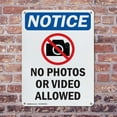 thumbnail image 4 of (2 Pack) No Photos Or Video Allowed OSHA Notice Sign 10 Inch X 14 Inch Indoor / Outdoor Rust-Free Aluminum Metal Signs for Workplace, Workshop, and Construction Site, Made in the USA, 4 of 8