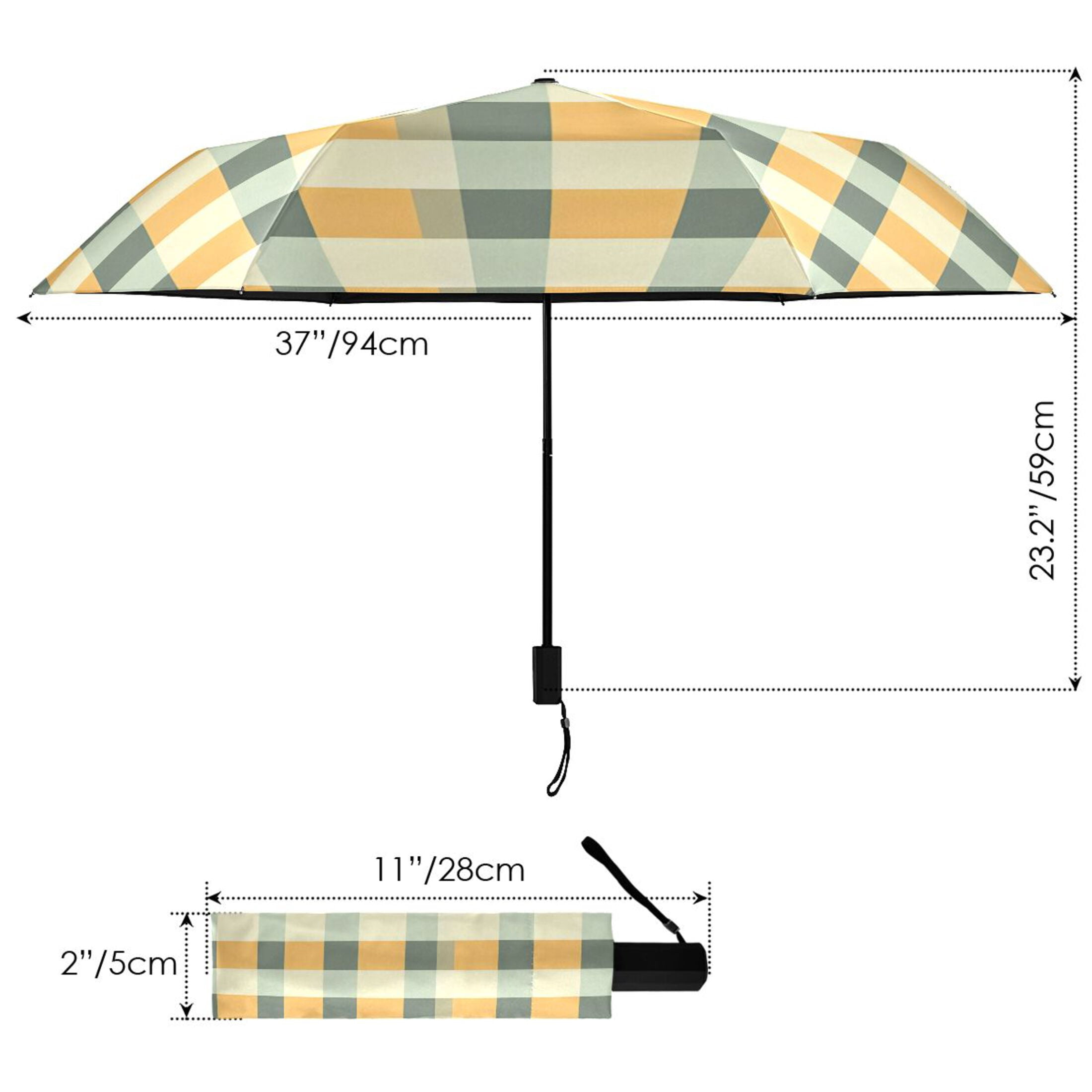 ALAZA Checkered Grid-t2 UPF 50+ Compact Folding Umbrella for Rain Travel Umbrella Packable
