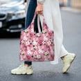 thumbnail image 5 of Xecao's Rose Rabbit Canvas Tote Bag is a versatile choice for women, serving as a stylish beach bag, shopping bag,and reusable grocery bag., 5 of 5