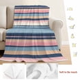 thumbnail image 5 of Blue Pink Striped Blanket Soft Cozy Warm Throw Blanket for Couch, Plush Fuzzy Flannel Fleece Blankets for Sofa, Farmhouse Vintage Stripe Bed Blankets Lightweight Gifts for Women, 40"x50", 5 of 9