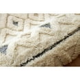 thumbnail image 4 of 4â€™ Round Cream and Blue Stripe Diamond Area Rug, 4 of 8