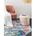 thumbnail image 3 of Rugs.com Vivid Collection Rug – 8 Ft Octagon Aqua Medium-Pile Rug Perfect For Living Rooms, Kitchens, Entryways, 3 of 4