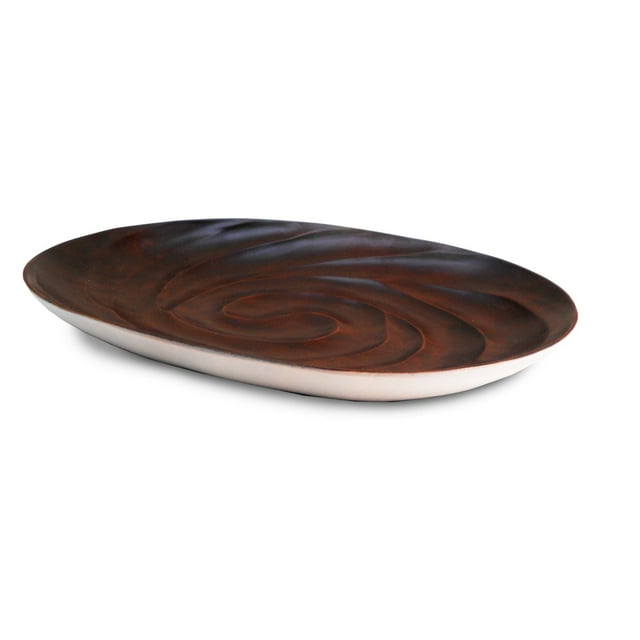 Enrico Mango Serving Platter, Spiral, Black