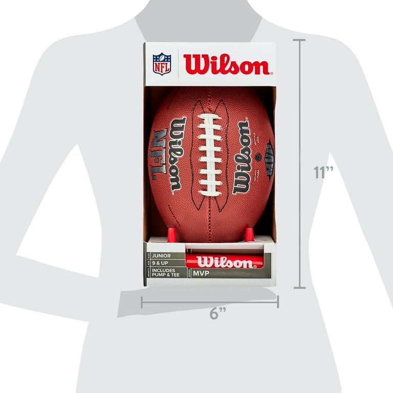 Wilson NFL MVP Junior Football with Super Grip, Pump & Tee