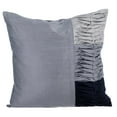 thumbnail image 1 of Euro Sham Pillow, Gray Euro Size Pillowcases 26x26 inch (65x65 cm), Silk European Sham&nbsp;Covers, Patchwork, Pintucks, Textured, Striped, Contemporary European Shams - Mixing Greys, 1 of 2