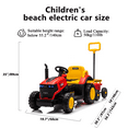 thumbnail image 3 of Kids 12V Electric Ride-On Tractor with Trailer, 2-in-1 Bulldozer Farm Tractor Toy Car with LED Lights, Music & Bluetooth, Parental Remote Control, PP Material for Ages 3–6, Red, 3 of 11