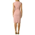 thumbnail image 3 of INSPIRE CHIC Women's Pencil Dress Sleeveless Square Neck Bodycon Office Work Sheath Dresses 2XL Pink, 3 of 5