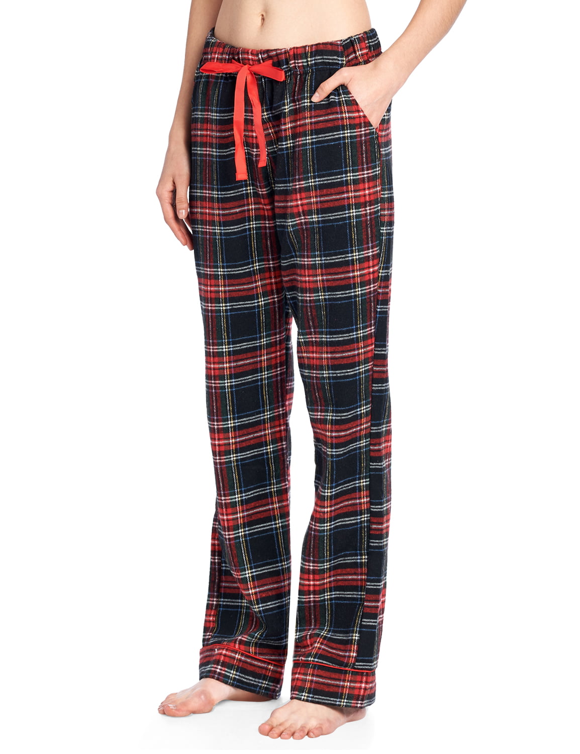 X-Large Ashford /& Brooks Womens Super Soft Flannel Plaid Pajama Sleep Pants Sunset