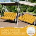 thumbnail image 2 of Snubbull Swing Replacement Cushion, Outside Bench Cushion with Backrest, 2-3 Seater Cushion with 6 Ties for Outdoor Furniture, 60 x 40 x 5 inches Porch SwingCushion Garden Bench, Yellow, 2 of 7