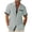 Gray, variant on ZVNAΖH Men's Waffle Knit Bird Print Shirt, Short Sleeve Collared Button Down Casual Top with Contrast Placket, S-3XL