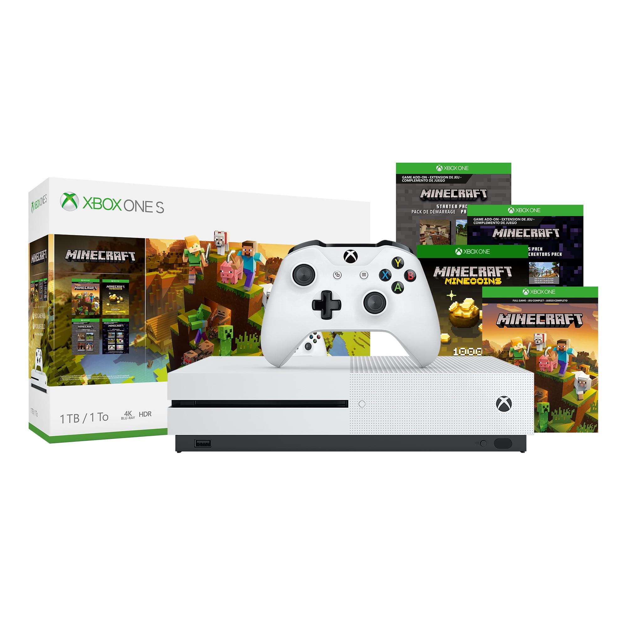 Xbox One S 1TB Roblox Console Bundle - White Xbox One S Console &  Controller - Full download of Roblox included - 4K Ultra HD Blu-ray video  streaming