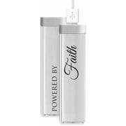 Angle View: Portable Usb Charger-Battery On The Go/Powered By Faith-White (3.75")