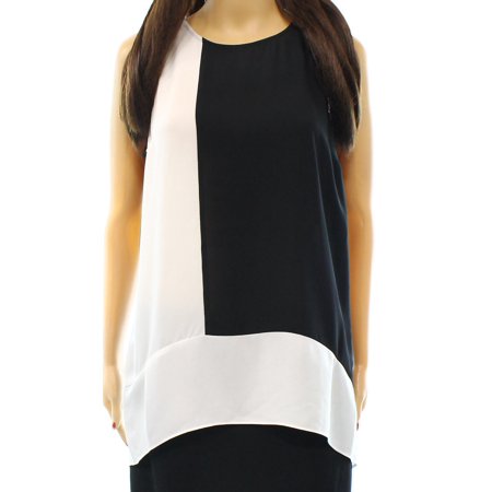 INC - INC NEW White Black Colorblocked Women's 4 Chiffon Tank Cami Hi ...