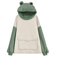 thumbnail image 2 of DPTALR Femme Mignon Design Imprimé Manches Longues Chandail Poche Col Rond Chemise Chandail à Capuchon, 2 of 4
