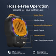 Wearable Bluetooth Speaker, Small Clip-on Wireless Portable Speaker, 10H Battery, IPX6 Waterproof Mini Speaker, 3 Light Modes with Mic, for Hands-Free Music Call Outdoor Work, Gift for Dad