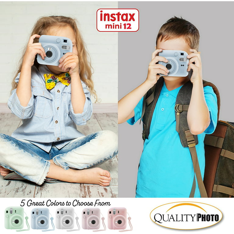 Fujifilm Instax Mini 12 Instant Camera with Case Decoration Stickers Frames Photo Album and More Accessory Kit Pastel Blue
