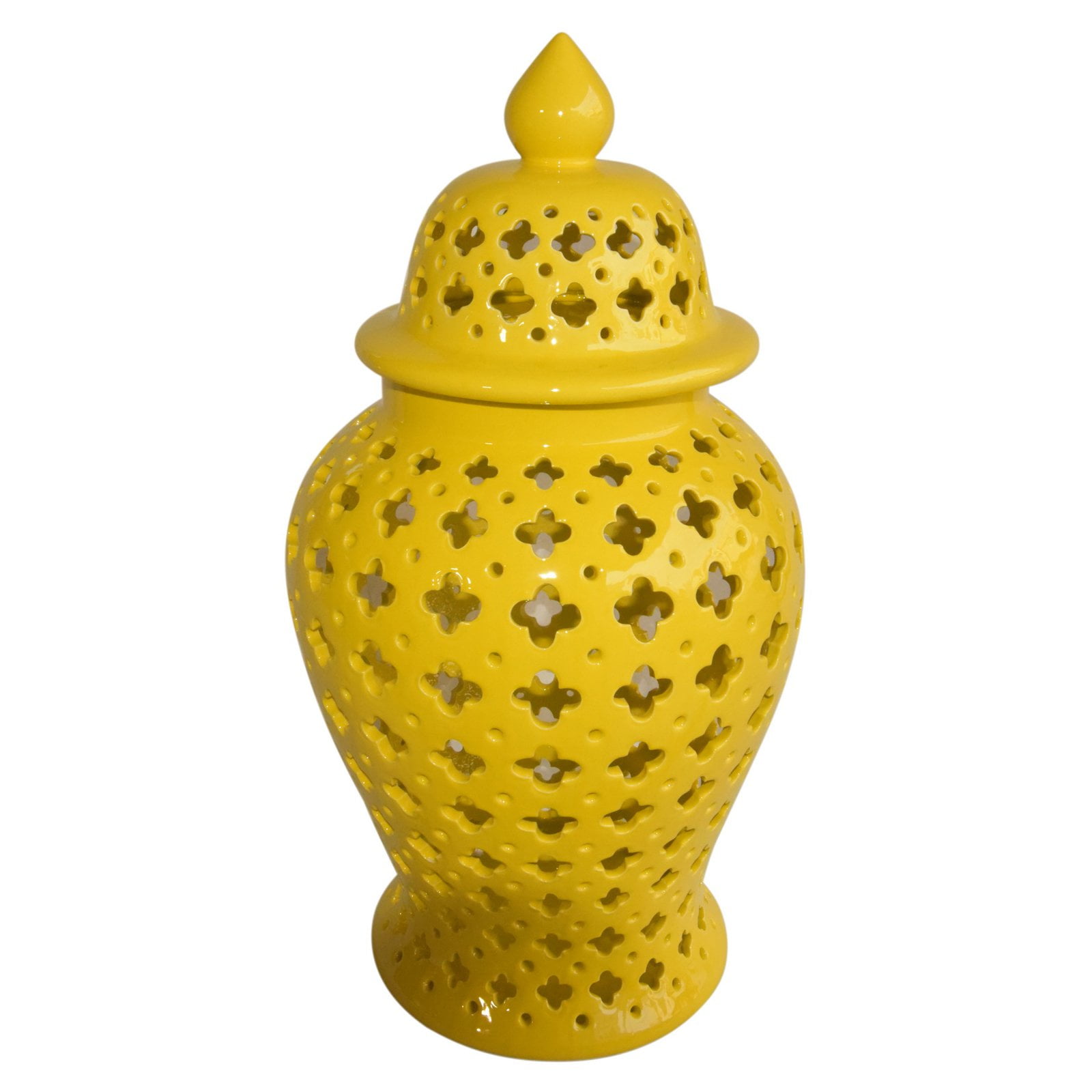 Three Hands 18 in. Pierced Ceramic Temple Jar - Walmart ...