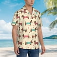 thumbnail image 5 of Fotbe Dachshund Dog Puppy Hawaiian Shirt for Men Unisex Summer Beach Casual Short Sleeve Cotton Linen Button Down Shirts-Medium, 5 of 9