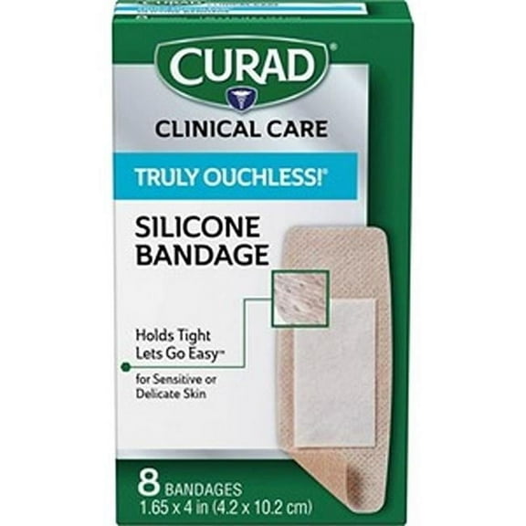 Curad MIICUR5003V1 1.65 x 4 in. Truly Ouchless Silicone Bandage, Beige