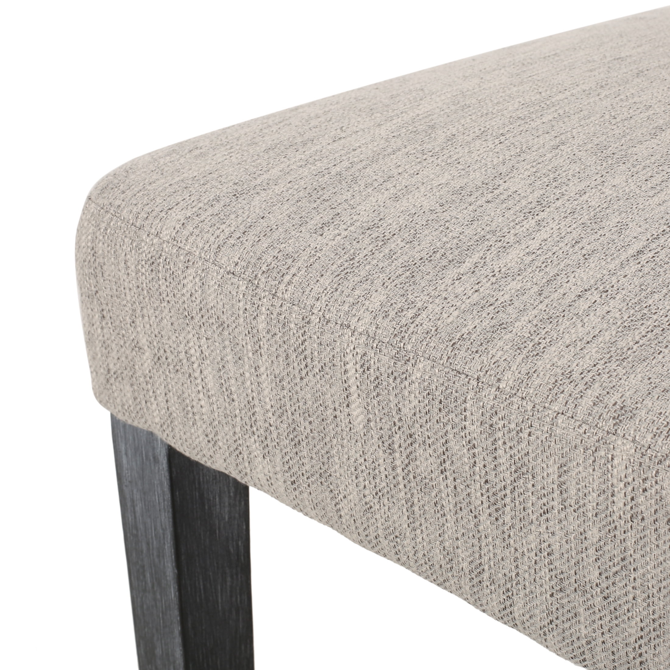 Christopher Knight Home Set of 6 Upholstered Dining Chairs with Solid Wood Legs, Black + Light Gray