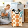 thumbnail image 5 of Yayeee Freestanding Laundry Hamper with Handle Collapsible Large Storage Basket for Clothes, Orange Geometric Pattern, 5 of 7