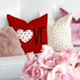 thumbnail image 3 of xanee Valentines Day Pillow Covers 20x20 inch Set of 4 for Valentines Decor Red White Stripes Dots Love Heart Valentines Day Throw Pillows Decorative Cushion Cases Valentine Decorations, 3 of 6