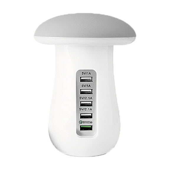 USB Mushroom Light Charger Multi-port USB Charging Station Base QC 3.0 Fast Charging ,Multi-Device Charger