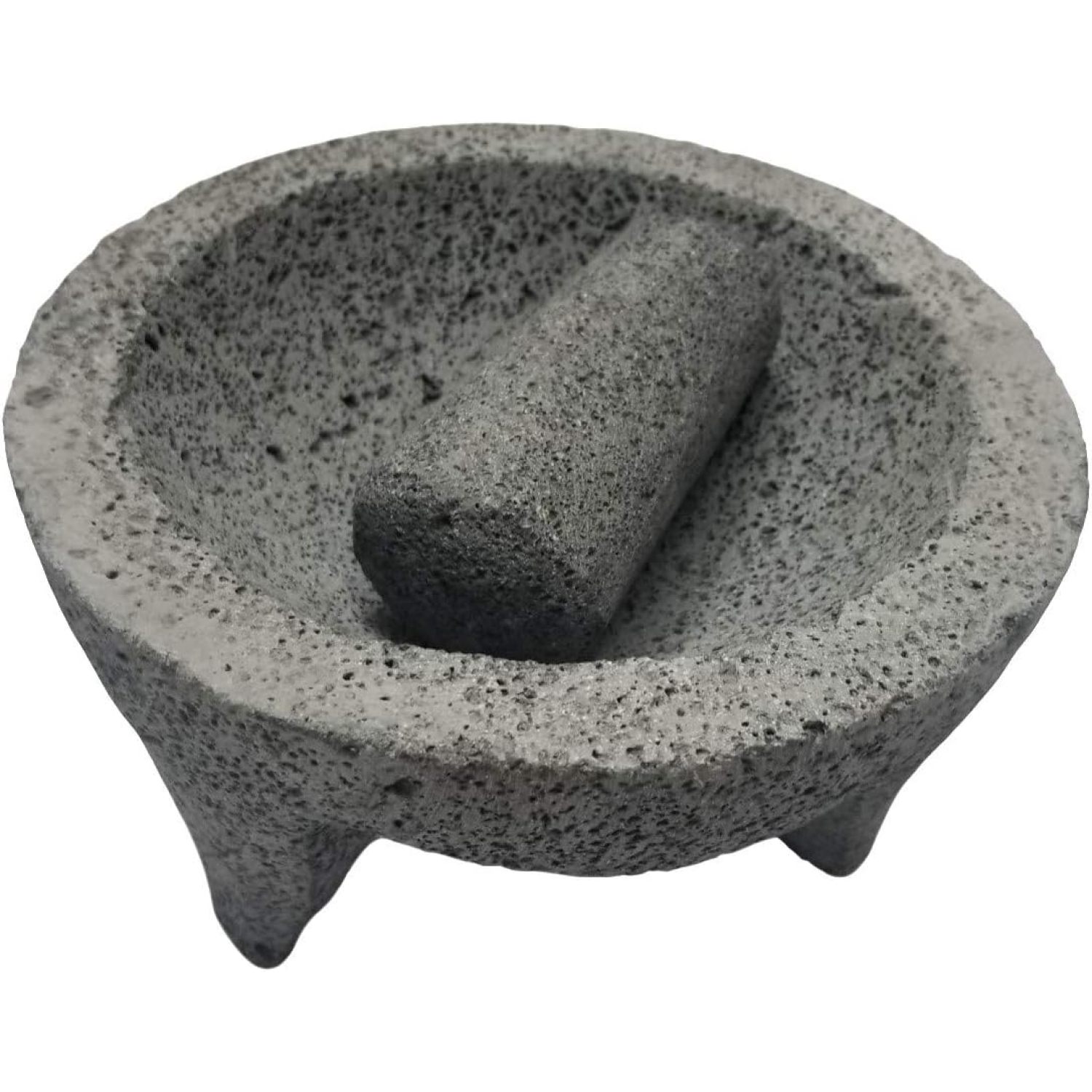 Made In Mexico Genuine Mexican Manual Guacamole Salsa Maker Volcanic Lava Rock Stone Molcajete