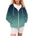 thumbnail image 3 of ManxiVoo Oversized Track Jacket with Zipper for Women Casual Long Sleeve Pocket Sweatshirt Fall Fashion Hooded Top XL Size Mint Green, 3 of 3