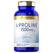L Proline Free Form 1500mg | 240 Capsules | by Carlyle