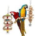 thumbnail image 3 of 8PCS Parrot Toy Set Hanging Funny Wood Cockatiel Swing Rattan Bird Toy with Bell, 3 of 10
