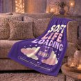 thumbnail image 6 of Life Loading Design Battery Graphic Purple Motivational, Cozy Friendship Quote Scene, Warm Flannel Blanket for Living Room and Reading Nook, Art Lovers Friendship Gift, Artistic Home Decor, 6 of 9