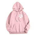 thumbnail image 3 of Juniors Teen Girls Letter Print Drawstring Graphic hoodie College Comfy Hoodie Lightweight Back To School Casual Sweatshirt Clearance Womens Clothing, 3 of 6