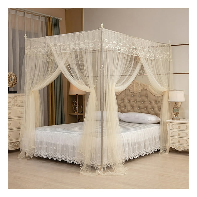 SUNSIOM Mosquito Net Tent for Bed, Three Side Opening Canopy Netting for Bedroom without Mosquito Net Holder, Princess Bed Canopy