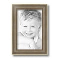 thumbnail image 2 of ArtToFrames 7" x 11" Aged White Gold Picture Frame, 7x11 inch Silver Wood Poster Frame (WOM-2036),  Pack, 2 of 7